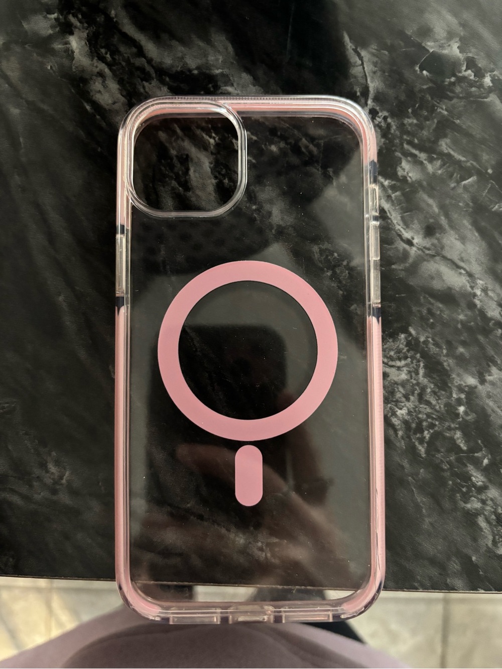 iPhone 15 plus also 14 plus case w MagSafe pink and clear